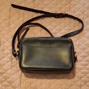 Portland Leather Black Crossbody Bag Minimalist Design